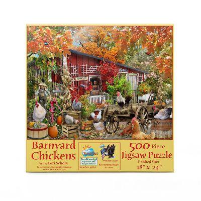 Sunsout Barnyard Chickens 500 pc  Jigsaw Puzzle Image 2