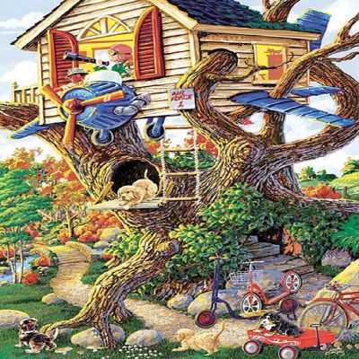 Sunsout Boys Treehouse 300 pc  Jigsaw Puzzle Image 1