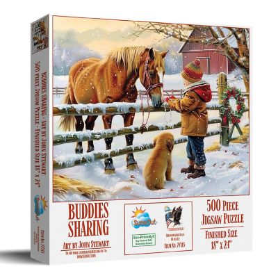 Sunsout Buddies Sharing 500 pc  Jigsaw Puzzle Image 1