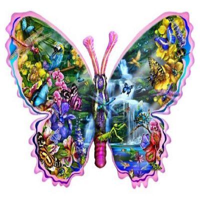 Sunsout Butterfly Waterfall 1000 pc Special Shape Jigsaw Puzzle Image 1