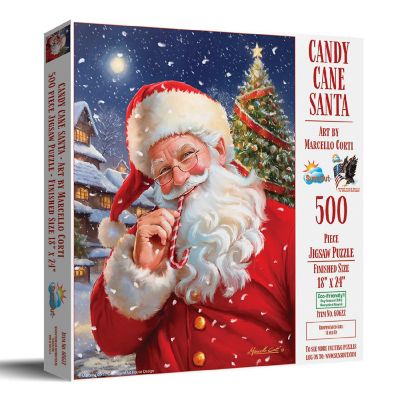 Sunsout Candy Cane Santa 500 pc  Jigsaw Puzzle Image 1