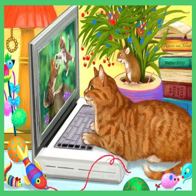 Sunsout Cat Videos 500 pc  Jigsaw Puzzle Image 1
