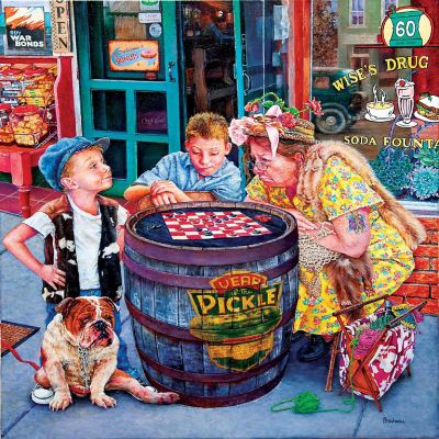 Sunsout Checkers Anyone? 500 pc  Jigsaw Puzzle Image 1