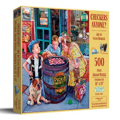 Sunsout Checkers Anyone? 500 pc  Jigsaw Puzzle Image 1