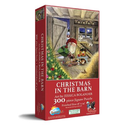 Sunsout Christmas in the Barn 300 pc  Jigsaw Puzzle Image 1