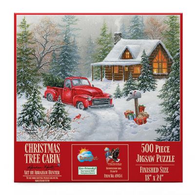 Sunsout Christmas Tree Cabin 500 pc  Jigsaw Puzzle Image 2