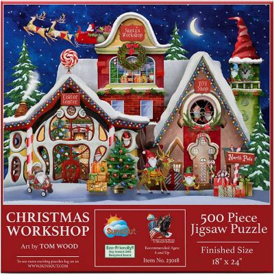 Sunsout Christmas Workshop 500 pc  Jigsaw Puzzle Image 2