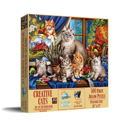 Sunsout Creative Cats 500 pc  Jigsaw Puzzle Image 1