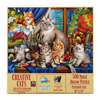Sunsout Creative Cats 500 pc  Jigsaw Puzzle Image 2