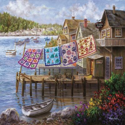Sunsout Dockside Quilts 500 pc Large Pieces Jigsaw Puzzle Image 1