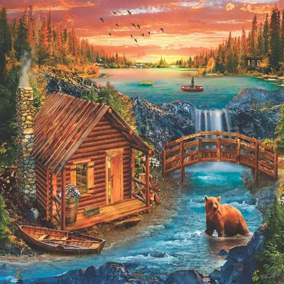 Sunsout Fall Mountain Cabin 1000 pc  Jigsaw Puzzle Image 1
