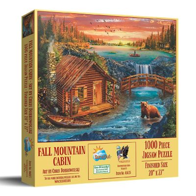 Sunsout Fall Mountain Cabin 1000 pc  Jigsaw Puzzle Image 1