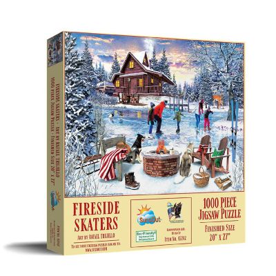 Sunsout Fireside Skaters 1000 pc  Jigsaw Puzzle Image 1
