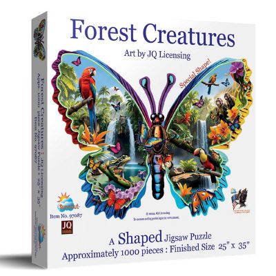 Sunsout Forest Creatures 1000 pc Special Shape Jigsaw Puzzle Image 1