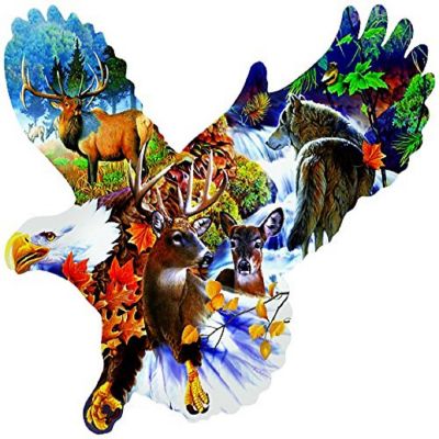 Sunsout Forest Eagle 1000 pc Special Shape Jigsaw Puzzle Image 1