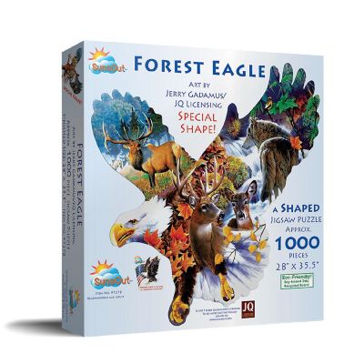 Sunsout Forest Eagle 1000 pc Special Shape Jigsaw Puzzle Image 1