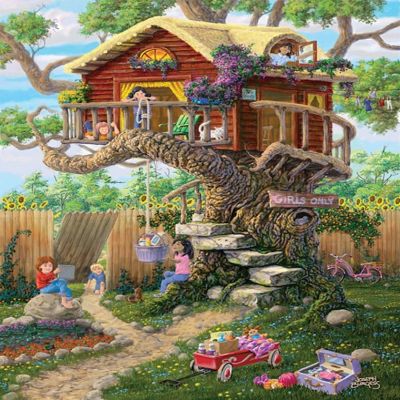 Sunsout Girls Clubhouse 300 pc  Jigsaw Puzzle Image 1