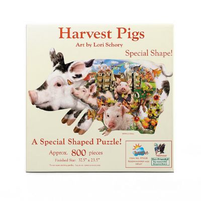 Sunsout Harvest Pigs 800 pc Special Shape Jigsaw Puzzle Image 2