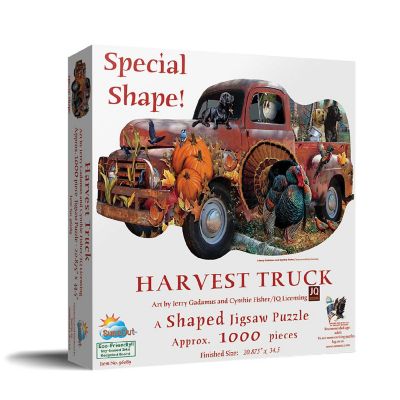 Sunsout Harvest Truck 1000 pc Special Shape Jigsaw Puzzle Image 1