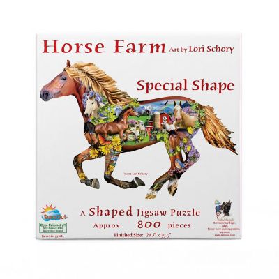 Sunsout Horse Farm 800 pc Special Shape Jigsaw Puzzle Image 2