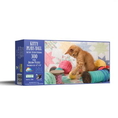 Sunsout Kitty Plays Ball 300 pc  Jigsaw Puzzle Image 1