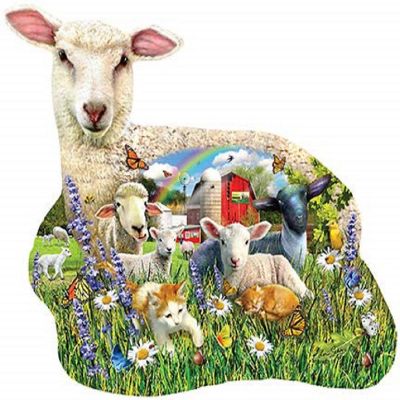 Sunsout Lamb Shop 1000 pc Special Shape Jigsaw Puzzle Image 1