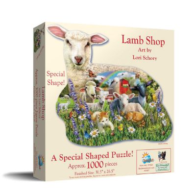 Sunsout Lamb Shop 1000 pc Special Shape Jigsaw Puzzle Image 1