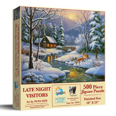 Sunsout Late Night Visitors 500 pc  Jigsaw Puzzle Image 1