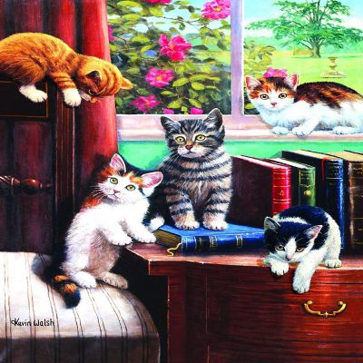 Sunsout Playtime in the Study 500 pc  Jigsaw Puzzle Image 1