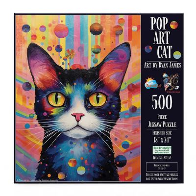Sunsout Pop Art Cat 500 pc  Jigsaw Puzzle Image 2