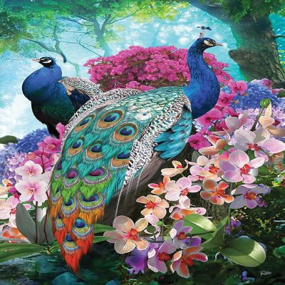 Sunsout Pretty Peacock 300 pc  Jigsaw Puzzle Image 1