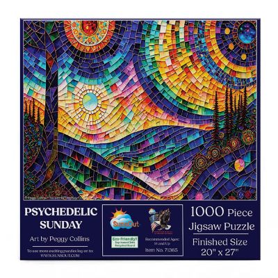 Sunsout Psychedelic Sunday 1000 pc  Jigsaw Puzzle Image 2