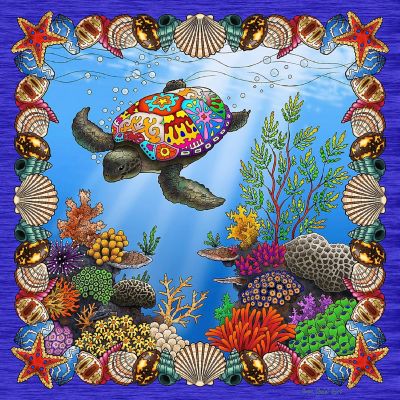 Sunsout Psychedelic Turtle 500 pc  Jigsaw Puzzle Image 1