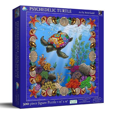 Sunsout Psychedelic Turtle 500 pc  Jigsaw Puzzle Image 1