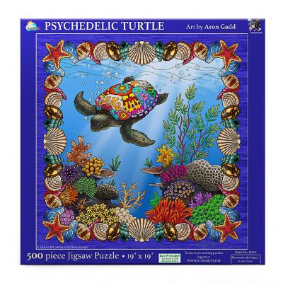 Sunsout Psychedelic Turtle 500 pc  Jigsaw Puzzle Image 2