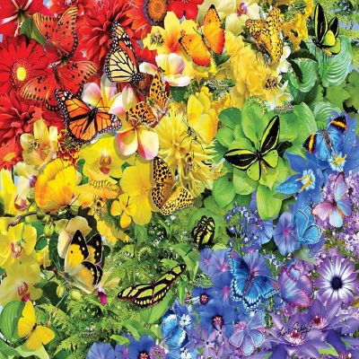 Sunsout Rainbow Butterflies 1000 pc  Jigsaw Puzzle Image 1