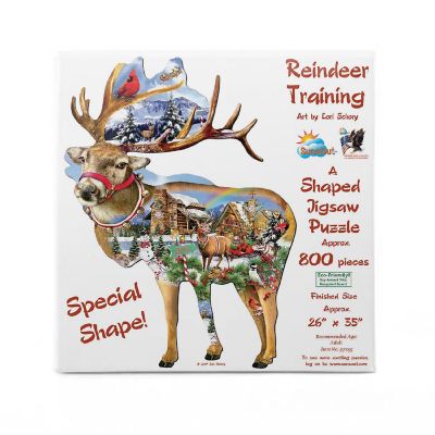 Sunsout Reindeer Training 800 pc Special Shape Jigsaw Puzzle Image 2
