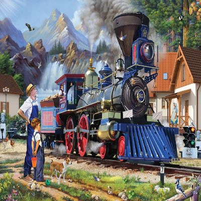 Sunsout Retro Train 500 pc  Jigsaw Puzzle Image 1