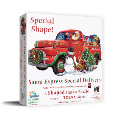Sunsout Santa Express Special Delivery 1000 pc Special Shape Jigsaw Puzzle Image 1