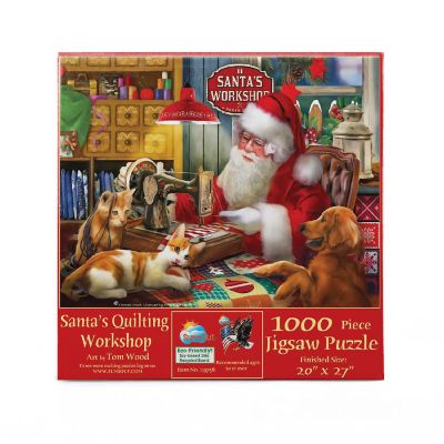 Sunsout Santa's Quilting Workshop 1000 pc  Jigsaw Puzzle Image 2