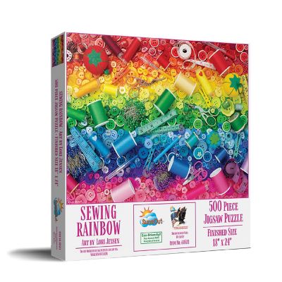 Sunsout Sewing Rainbow 500 pc  Jigsaw Puzzle Image 1