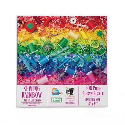 Sunsout Sewing Rainbow 500 pc  Jigsaw Puzzle Image 2