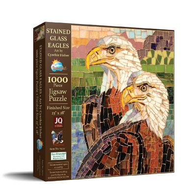 Sunsout Stained Glass Eagles 1000 pc  Jigsaw Puzzle Image 1