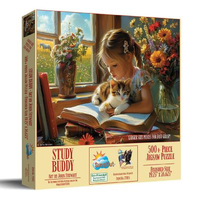 Sunsout Study Buddy 500 pc Large Pieces Jigsaw Puzzle Image 1