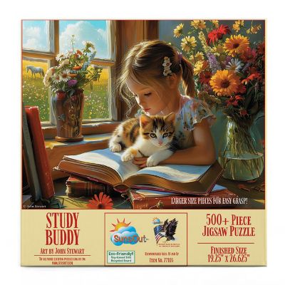 Sunsout Study Buddy 500 pc Large Pieces Jigsaw Puzzle Image 2