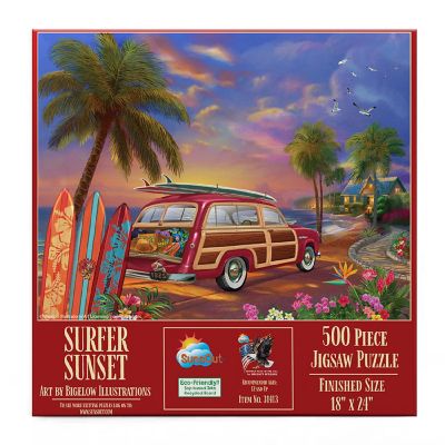 Sunsout Surfer Sunset 500 pc  Jigsaw Puzzle Image 2