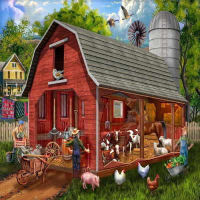 Sunsout The Old Red Barn 300 pc  Jigsaw Puzzle Image 1
