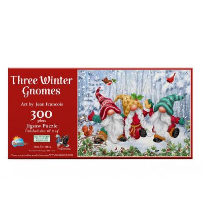 Sunsout Three Winter Gnomes 300 pc  Jigsaw Puzzle Image 2