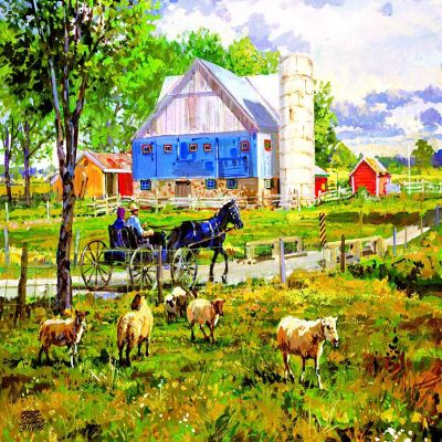 Sunsout Through the Fields 300 pc  Jigsaw Puzzle Image 1