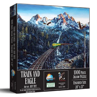 Sunsout Train and Eagle 1000 pc  Jigsaw Puzzle Image 1